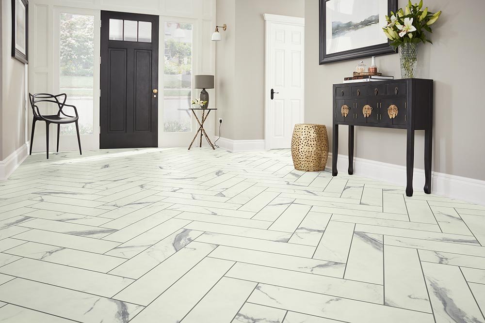 Entry Foyer Luxury Vinyl Tile Herringbone LVT -  Japke Decorating & Carpet in Staples, MN